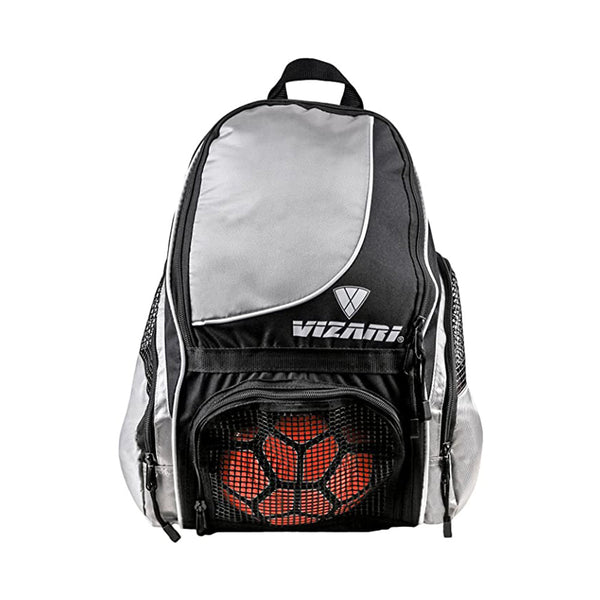 Solano Soccer Sport Backpack - Black/Silver - Vizari Sports